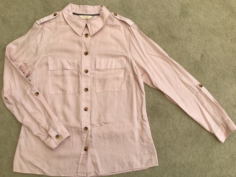 Brand New ‘F&F’ Ladies Long Sleeved Pink Utility Shirt, Size UK 14
