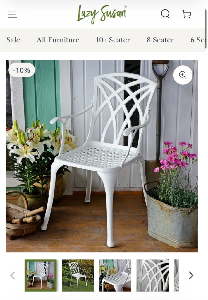 BRAND NEW - x6 white garden chairs  RRP £899