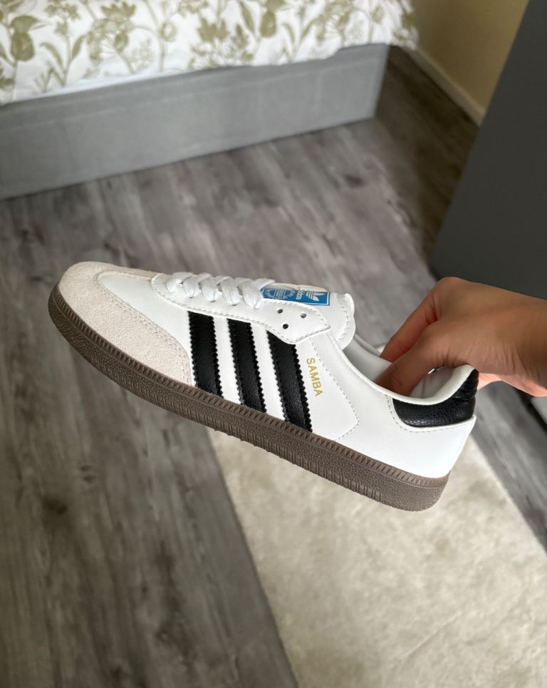 Adidas Samba Trainers – White with Black Stripes, As Good As New