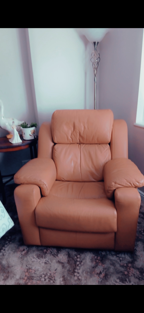 2 x leather armchairs 