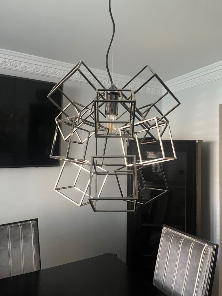 Metal multi cube ceiling light and matching floor light 