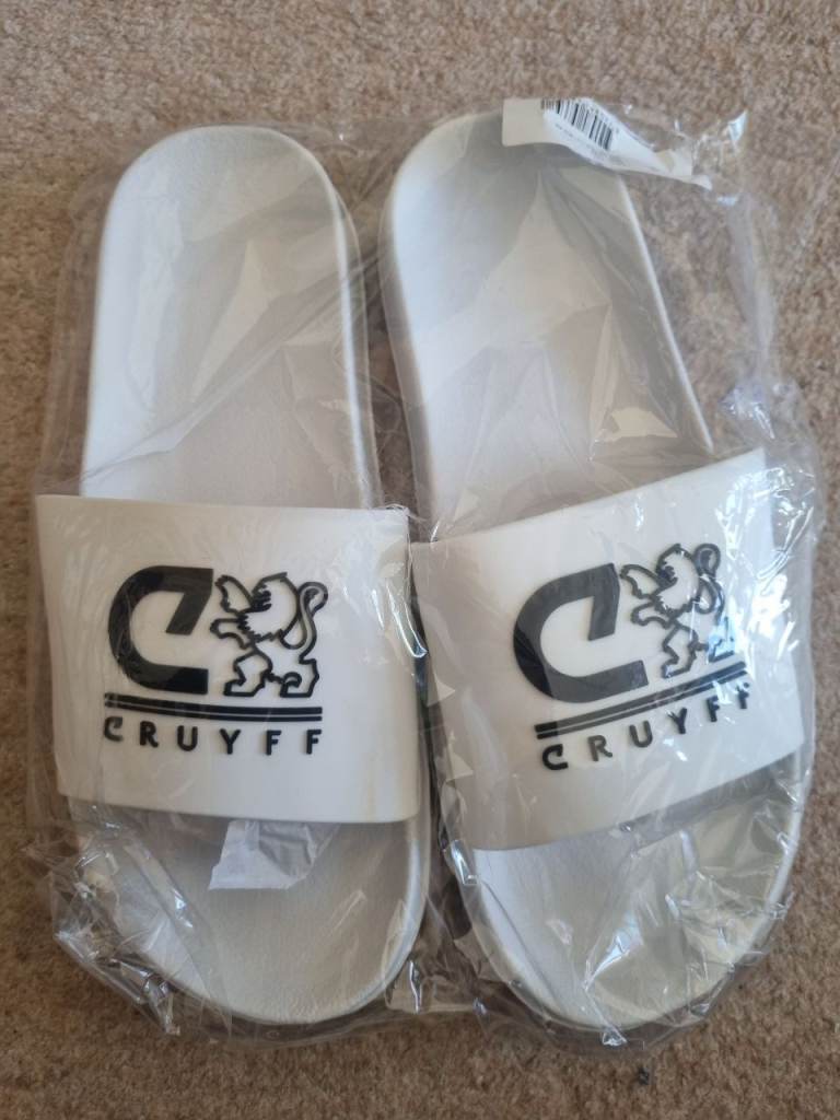 New Cruyff Sliders – White, UK 10/EU 44