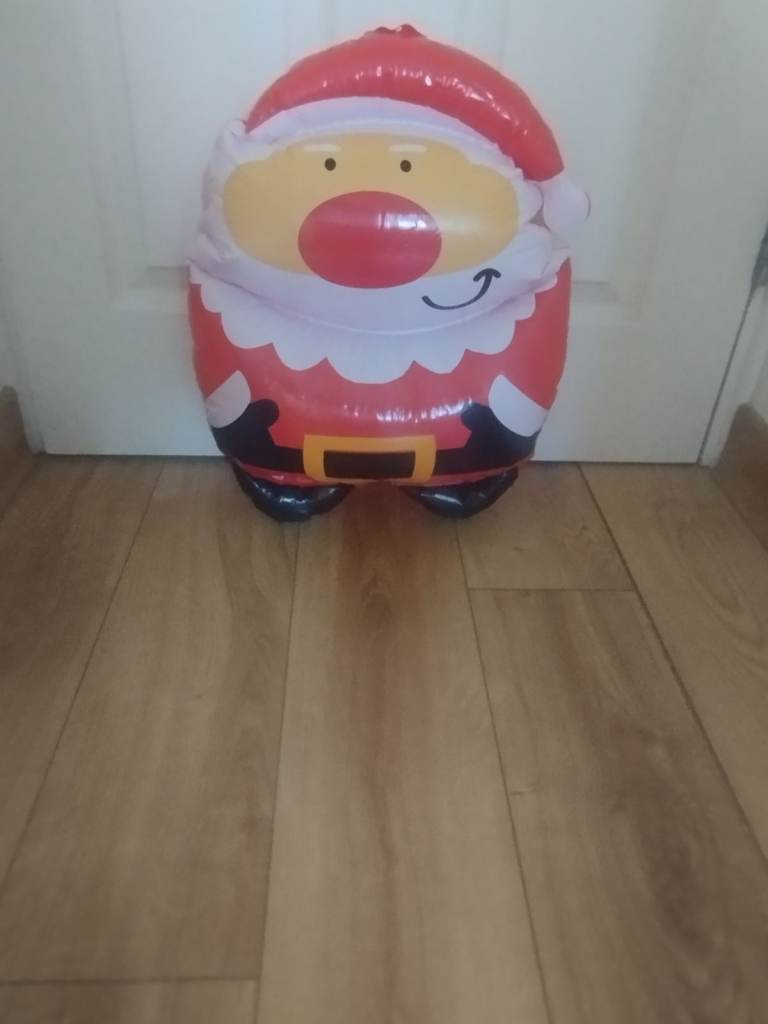  1 inflatable Rendeer ,1 inflatable Father Christmas and Flat Santa with hanging hoop £ 1 each