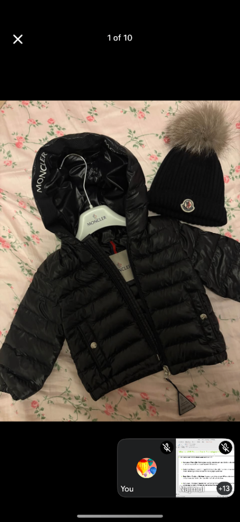 Moncler coat and hat 