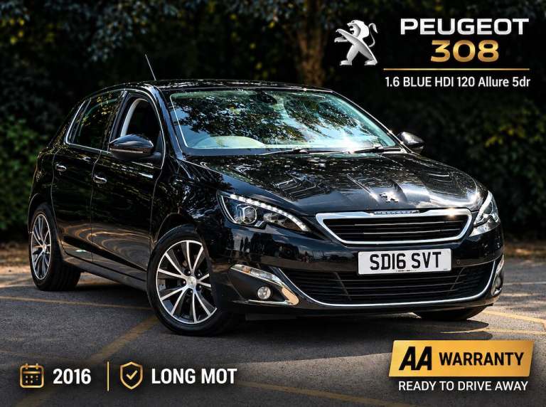 2016 Peugeot 308 1.6 BlueHDi 120 Allure 5dr HATCHBACK DIESEL Manual