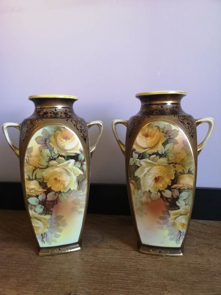 Two Noritake Japanese vases. 