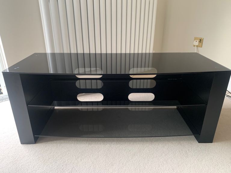 Black Glass John Lewis TV Stand - excellent Condition