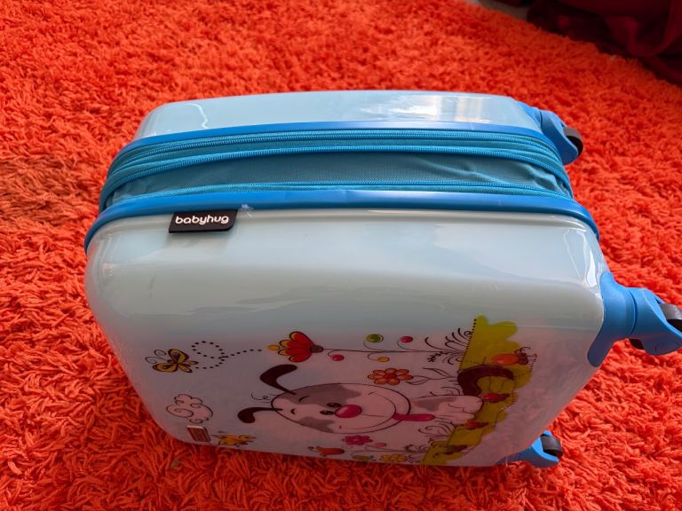 Babyhug Kids Suitcase – Light Blue with Puppy Design, Good Condition