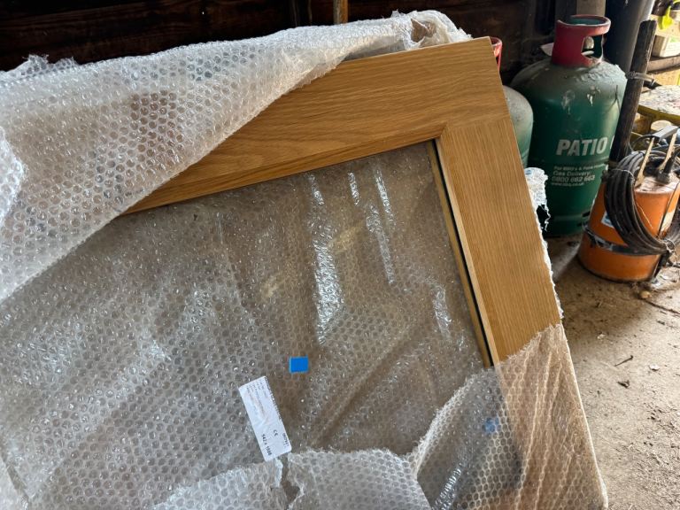 New Oak Internal Door with Glass Panel