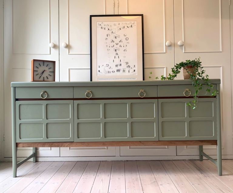 Retro Nathan Teak Squares sideboard in Sea Lagoon