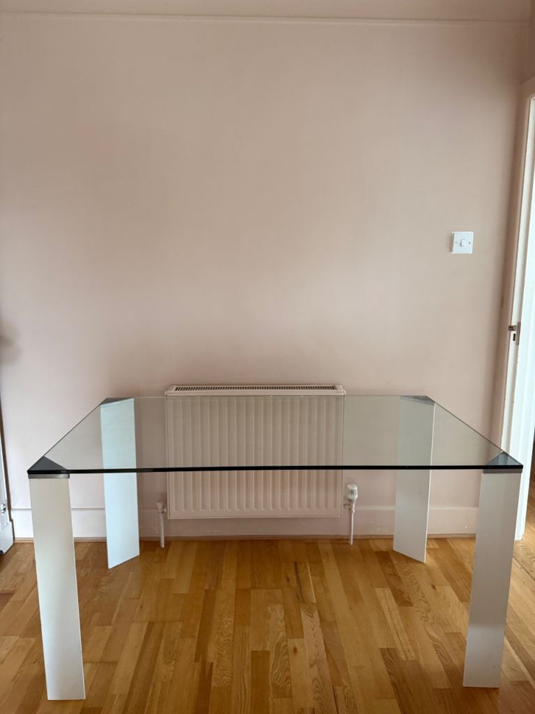 Glass top dining table 