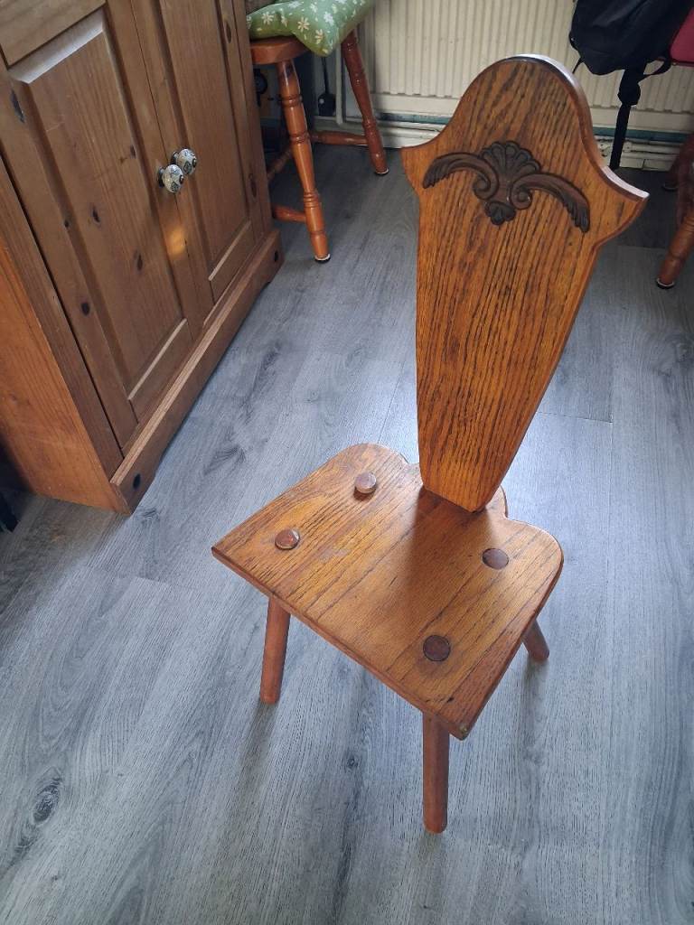 Antique childs wooden chair 