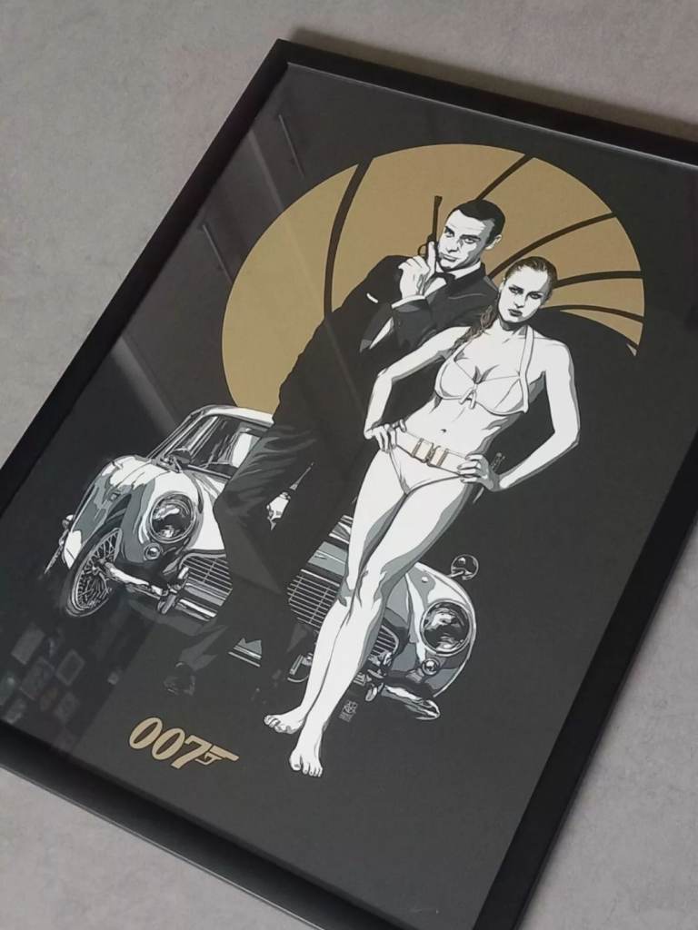 James Bond Dr No 007 Sean Connery Limited Screen Print Poster by Vance Kelly