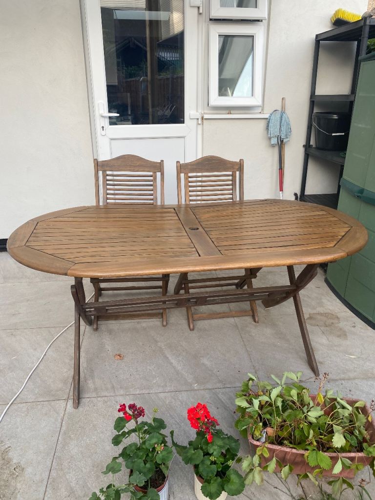 **Sold**Firman Leisure Wooden Garden Table and 6 Folding Chairs