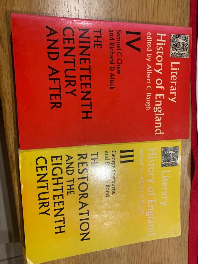 Baugh A Literary History of England - two volumes