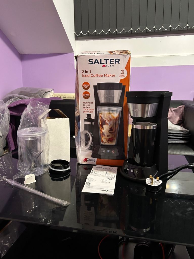 Salter EK6214 2 in 1 Iced Coffee Maker – Cold Brew Espresso Machine, Hot or Cold Function