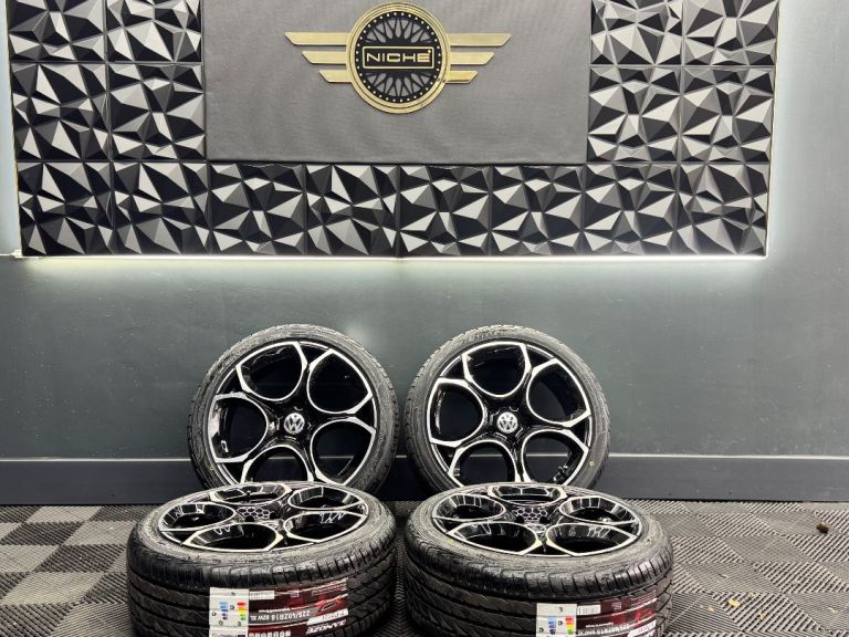 new 18” inch vw queenstown gti gtd golf r alloys wheels 5x112 caddy skoda octavia cc