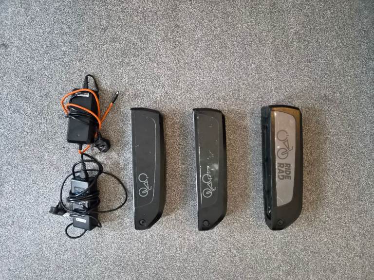 3x Original Rad Power Panasonic Batteries (48V 14Ah) + 2 Chargers + waterproof bike cover