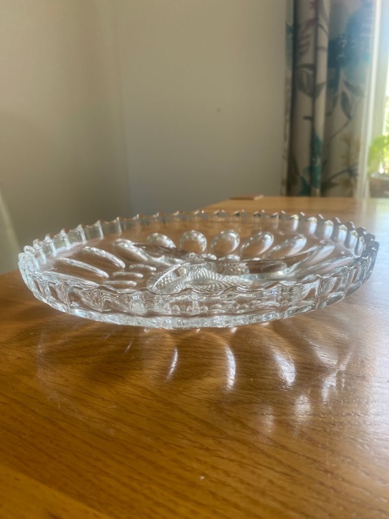 Clear Glass Serving Dish with Divided Sections