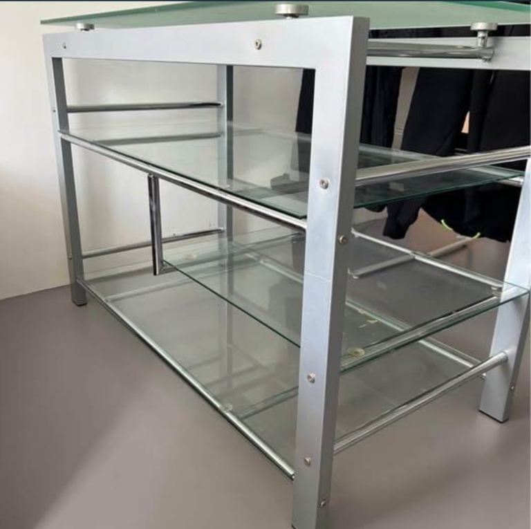 Glass and Metal TV Stand