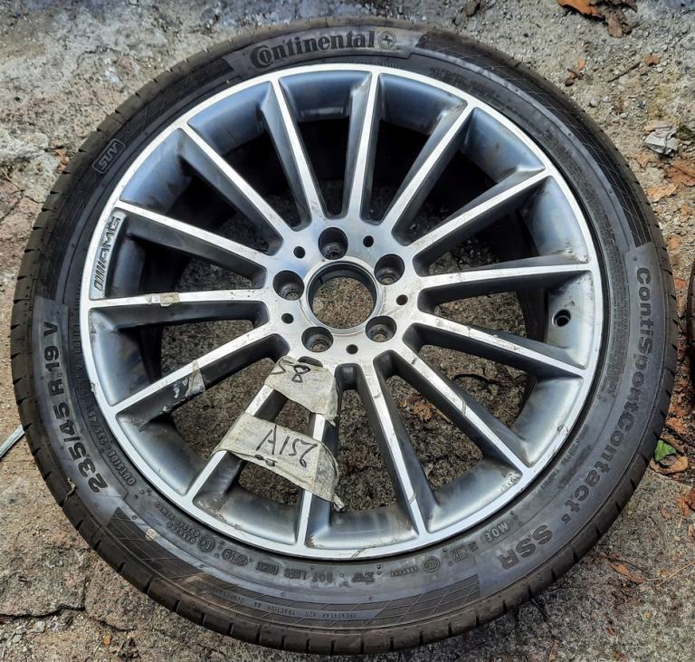 MERCEDES GLA 1X 19'' GENUINE AMG TURBINE GREY POLISHED USED ALLOY WHEEL TYRE FL58