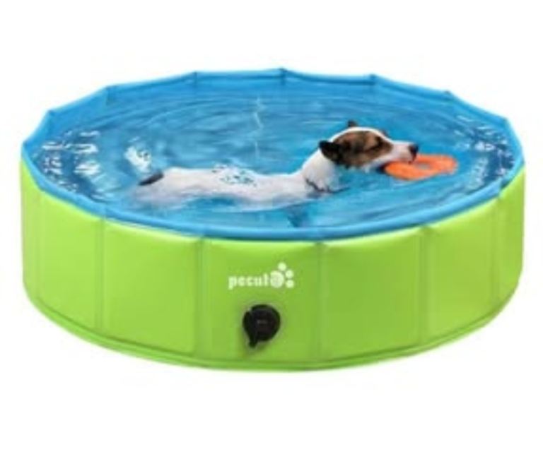 Pecute  Paddling Pool, Sturdy Foldable Dog/ kids.Swimming Pool with Handle - Indoor Outdoor Portable