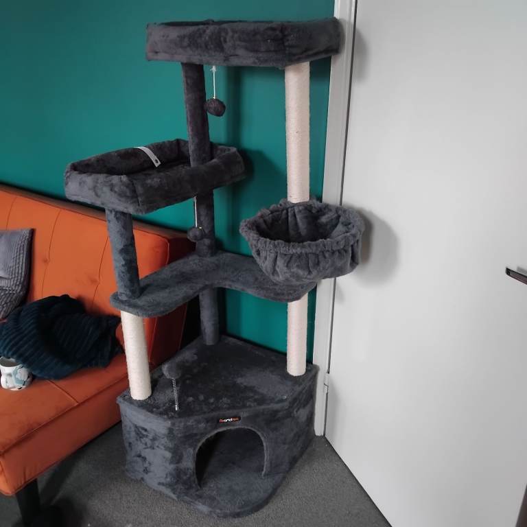 Feandrea Cat Tree Tower, 48.5 x 48.5 x 140.7 cm, Cat Condo 