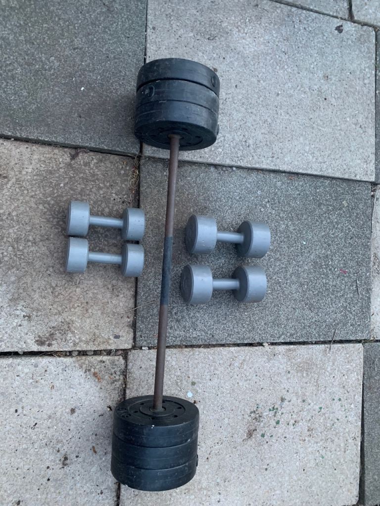 Barbell and Dumbbell Weight Set – Fair Condition