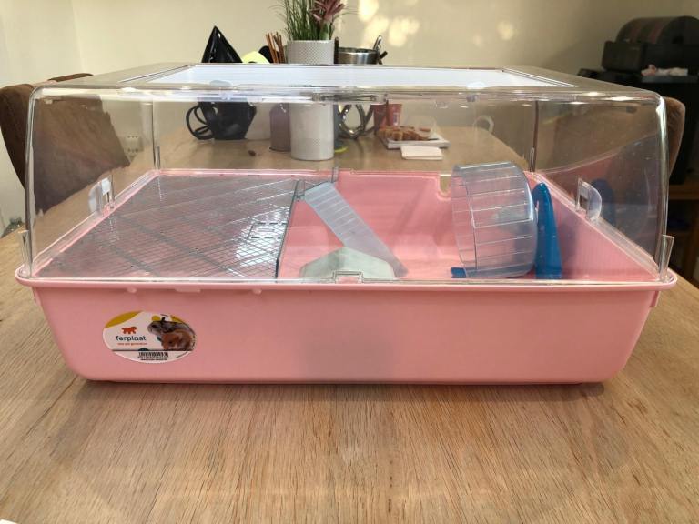 Pink hamster cage 