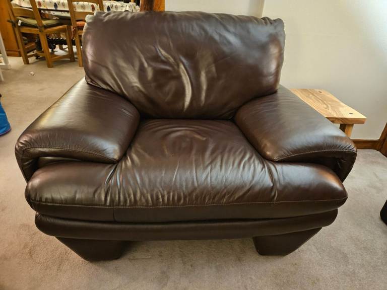 2 leather sofas and armchair 