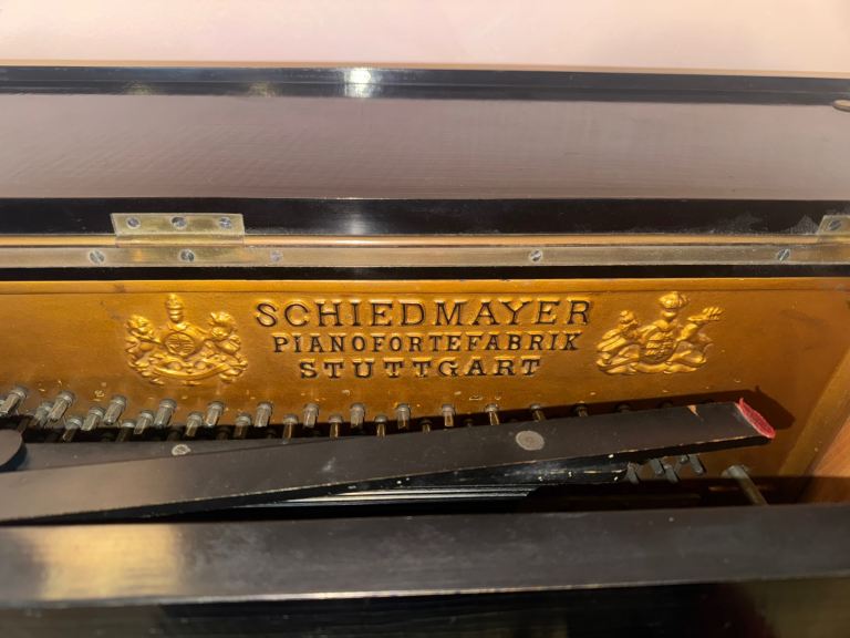 Vintage Schiedmayer Upright Piano – Decorative Candle Sconces