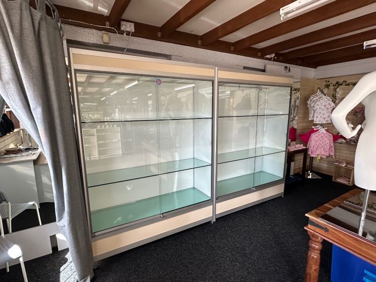 2 x shop display cabinets
