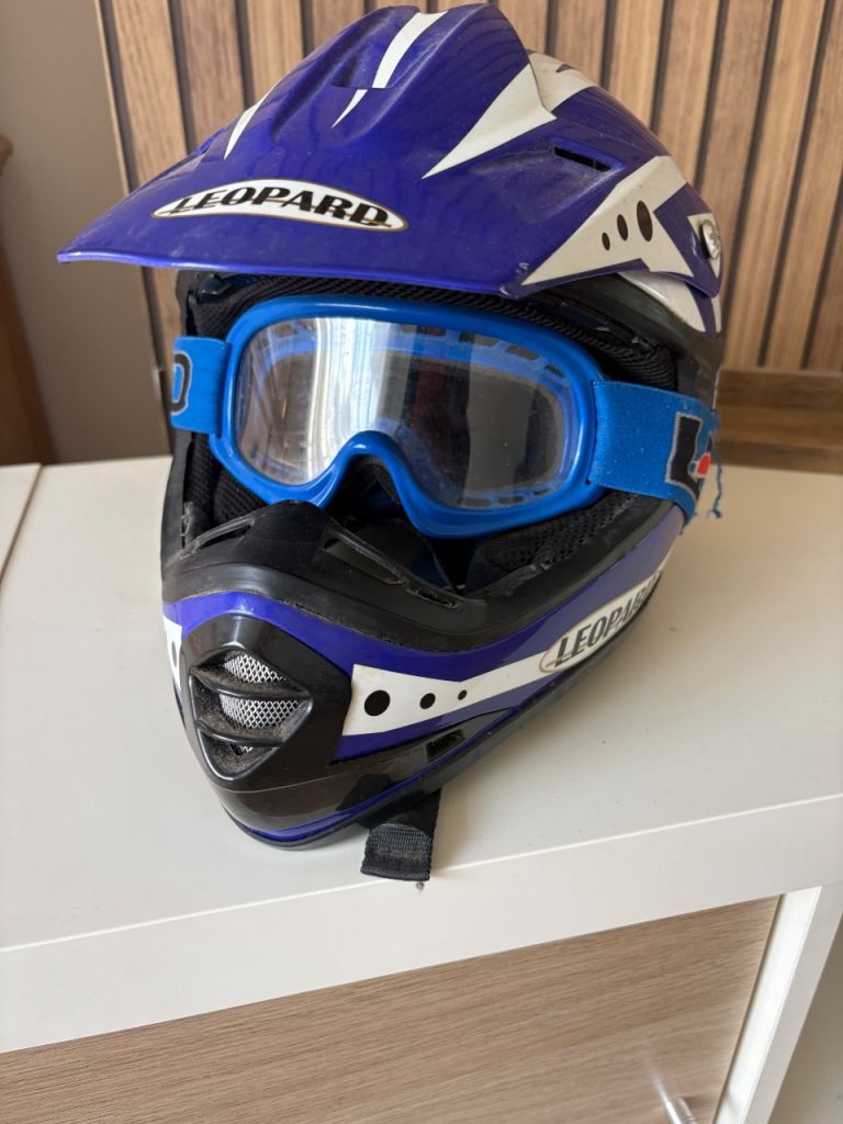 helmet with goggles