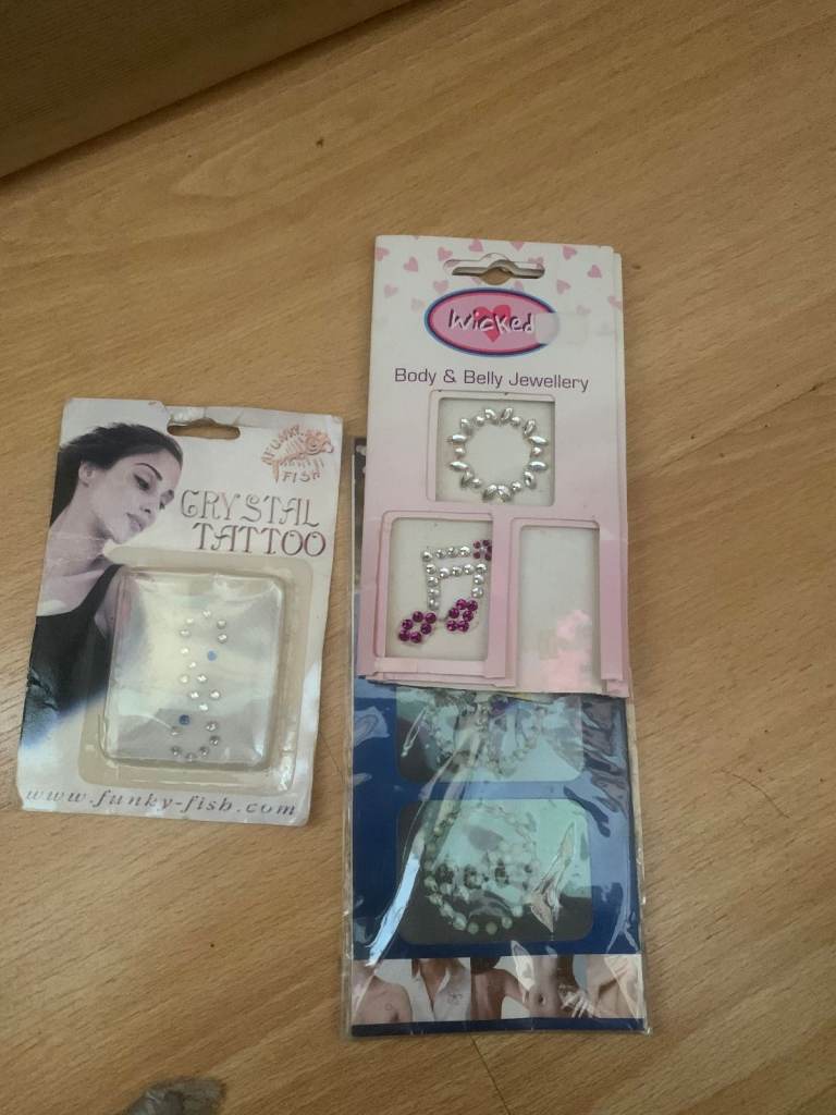 3 packets of 3 beautiful,temporary body jewellery, unused