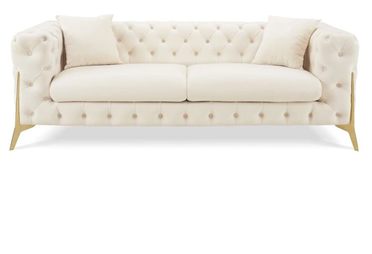 image for 3 seater jaguar chesterfield velvet button sofa 2 colours available 