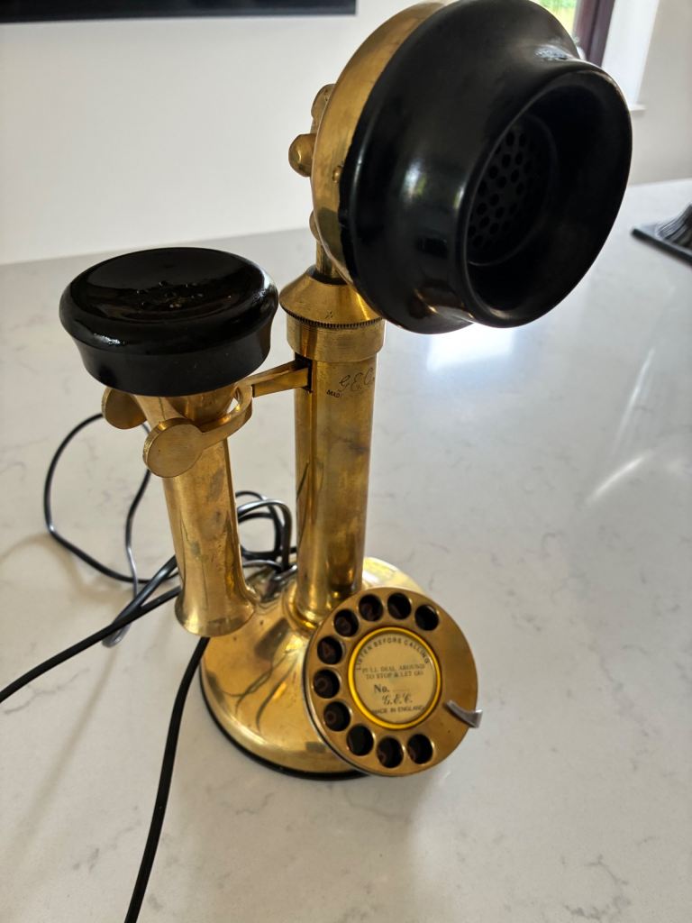 Vintage Astral Brass Rotary Candlestick Telephone Home Phone