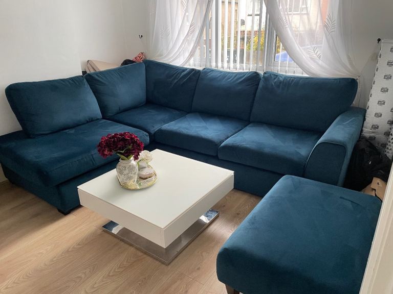 Velvet corner sofa