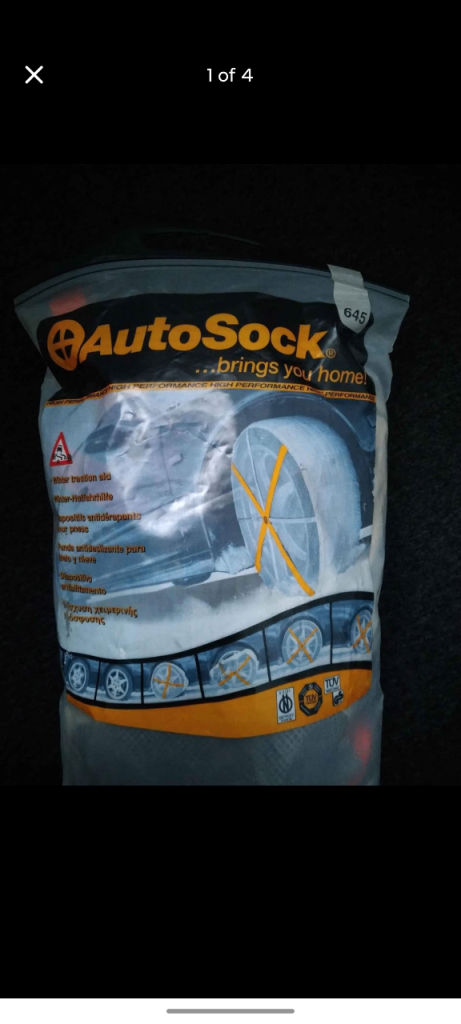 Autosock 645 Winter Traction Aid, fits tyre 235/45 R17 - COLLECTION ONLY FROM STOKE, COVENTRY CV2 