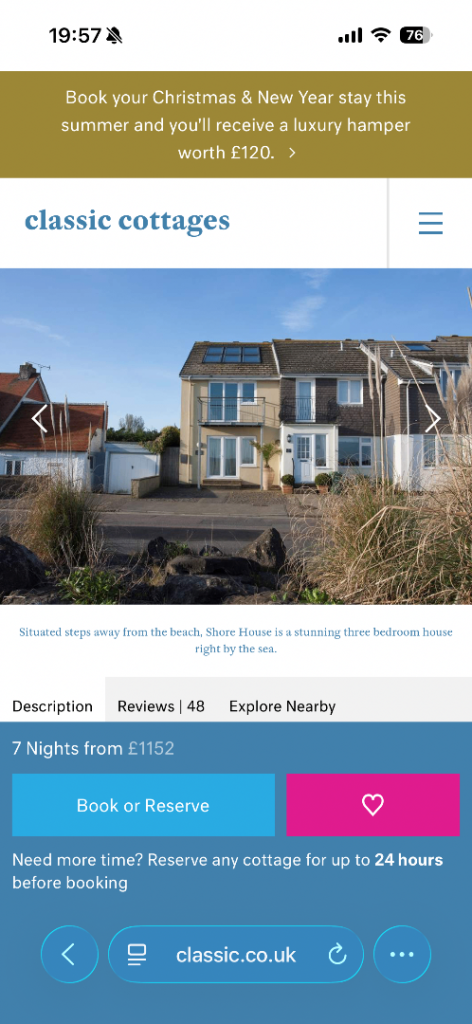 7 nights in Isle of Wight Cottage holiday September 2026
