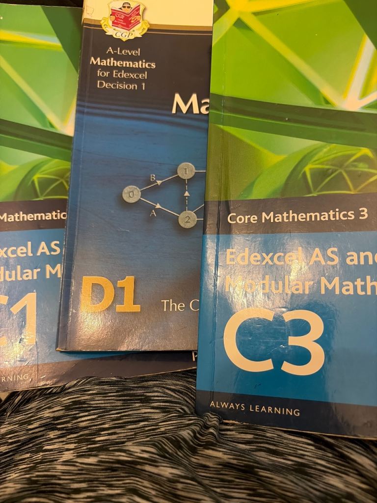 Edexcel A-Level Mathematics Textbooks C1, D1, C3 – Good Condition