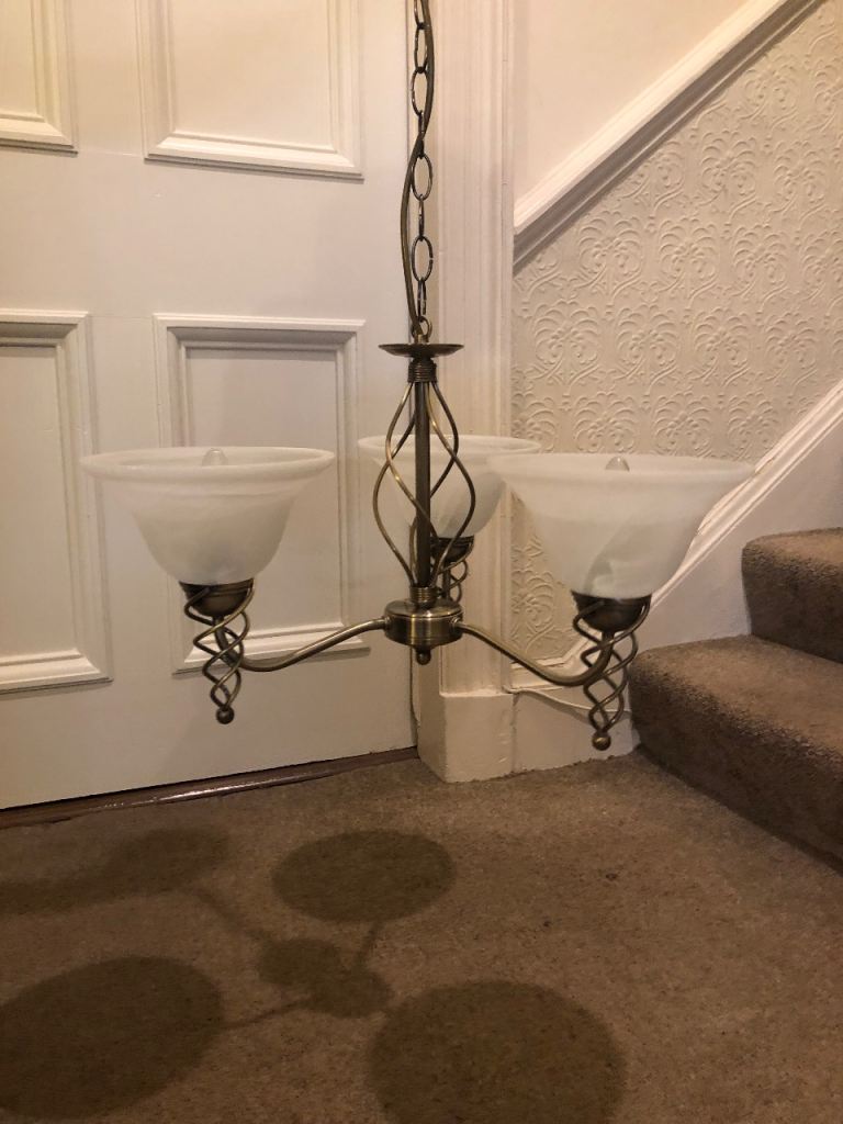 image for Traditional brass pendant ceiling light for sale