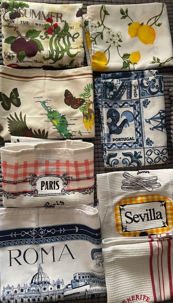 8 x Unused Tea Towels Bundle Job Lot Mixed Colour