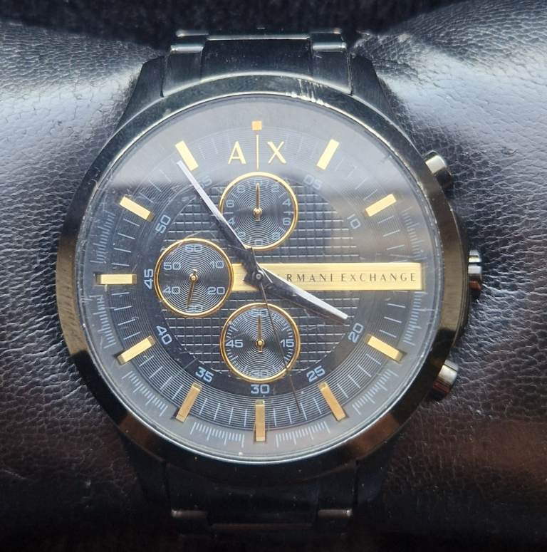 Armani Exchange AX2164 Black Gold Chronograph Watch Working