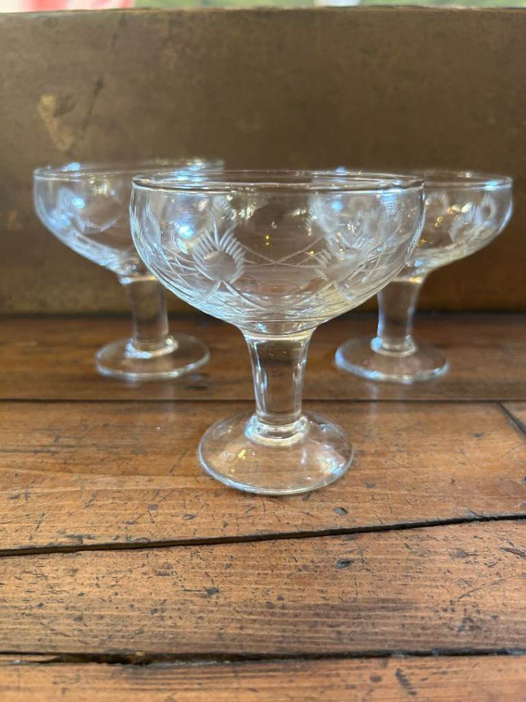 Cocktail Glass - Etched Design Set of 6