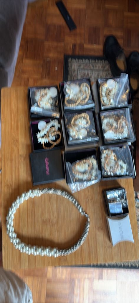 Coleen X bracelets x8 Avon earrings x1 and unbranded necklace 