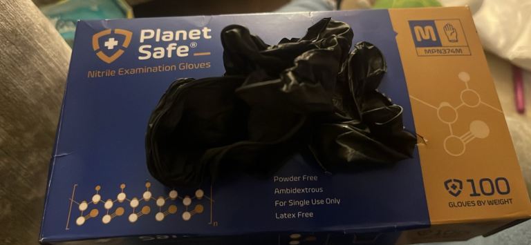 Black Latex & powder free gloves 