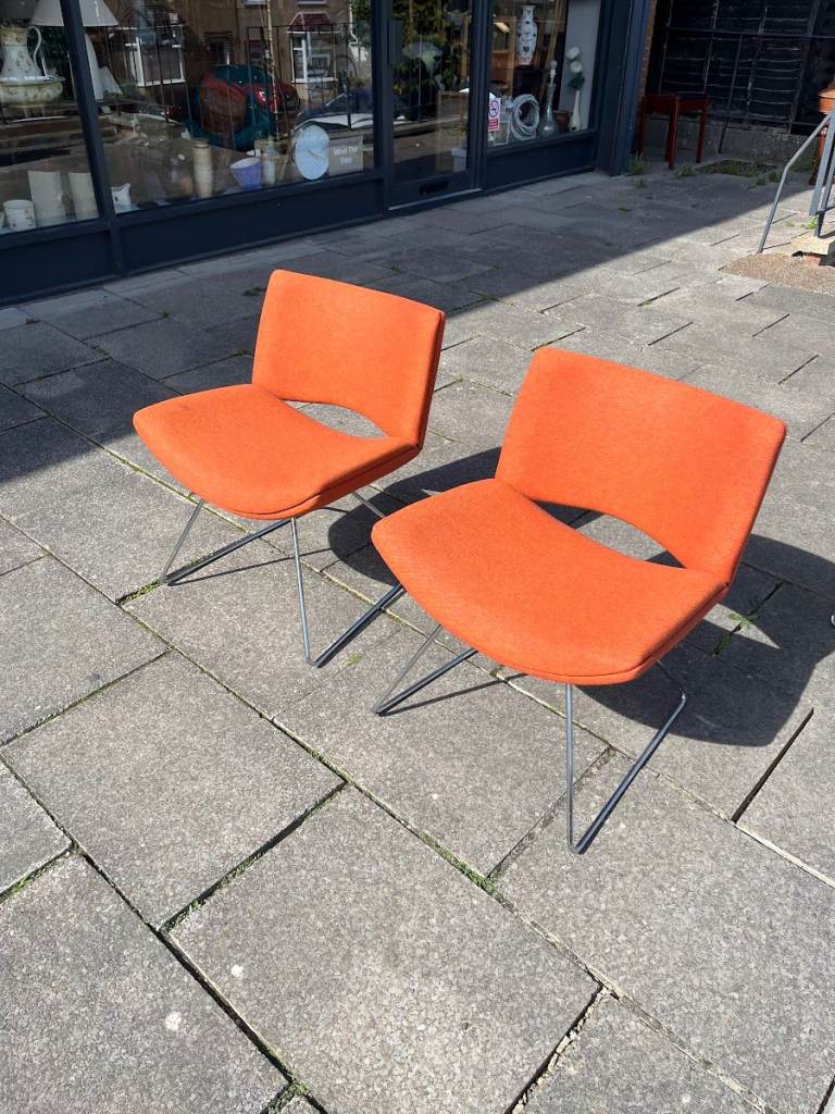  Pair Of Boss Design Jolly Chairs Orange Designer Reception Chairs