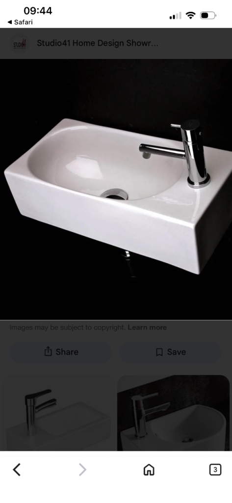 Cloakroom sink , en suite, bathroom sink. 