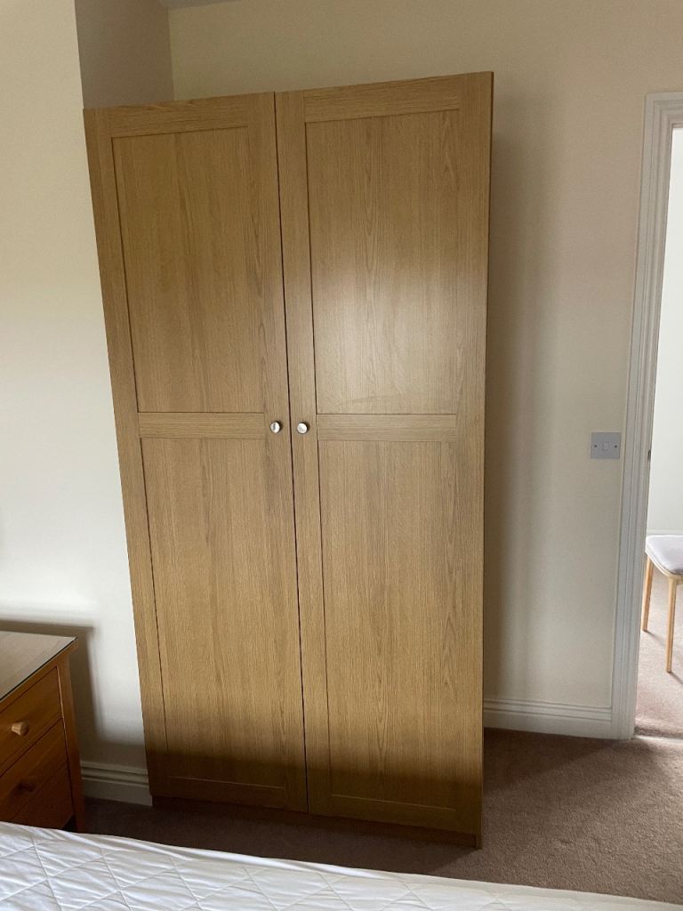 Oak Effect Wardrobes - 1 Single, 1 Double