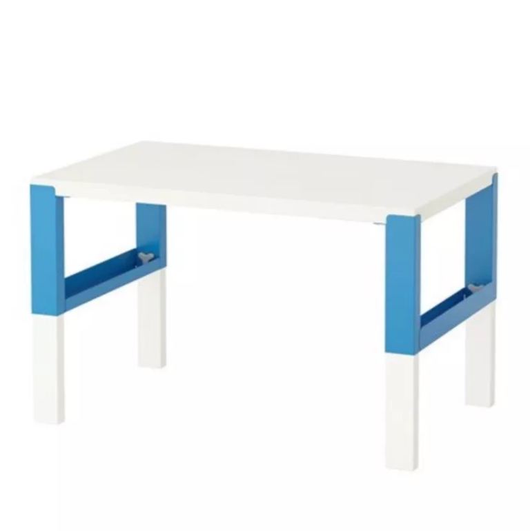 IKEA PÅHL Adjustable Desk - Very Good Condition - White & Blue.